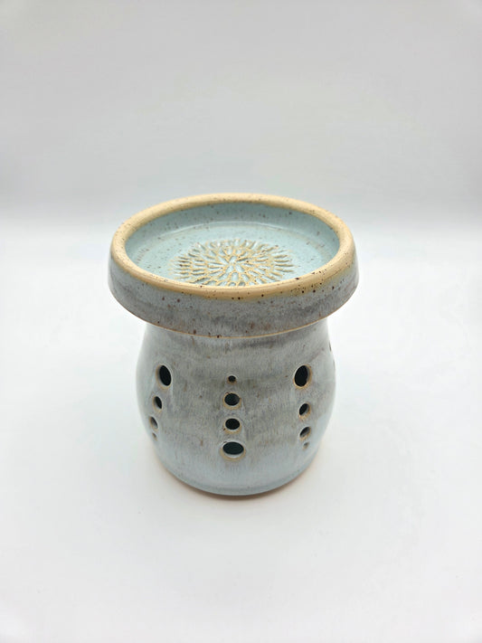 Pale Blue Garlic Keeper and Grater