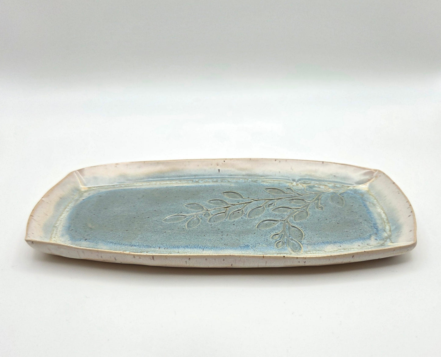 Ice Blue Leaf Platter