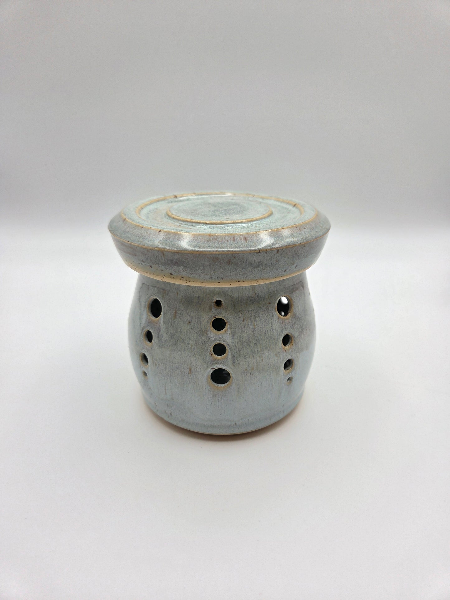 Pale Blue Garlic Keeper and Grater