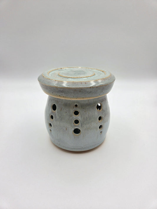 Pale Blue Garlic Keeper and Grater