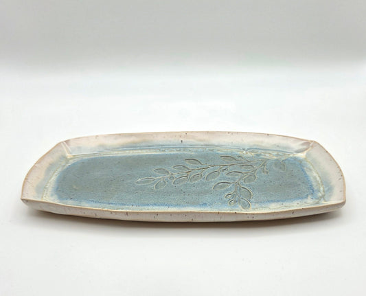 Ice Blue Leaf Platter